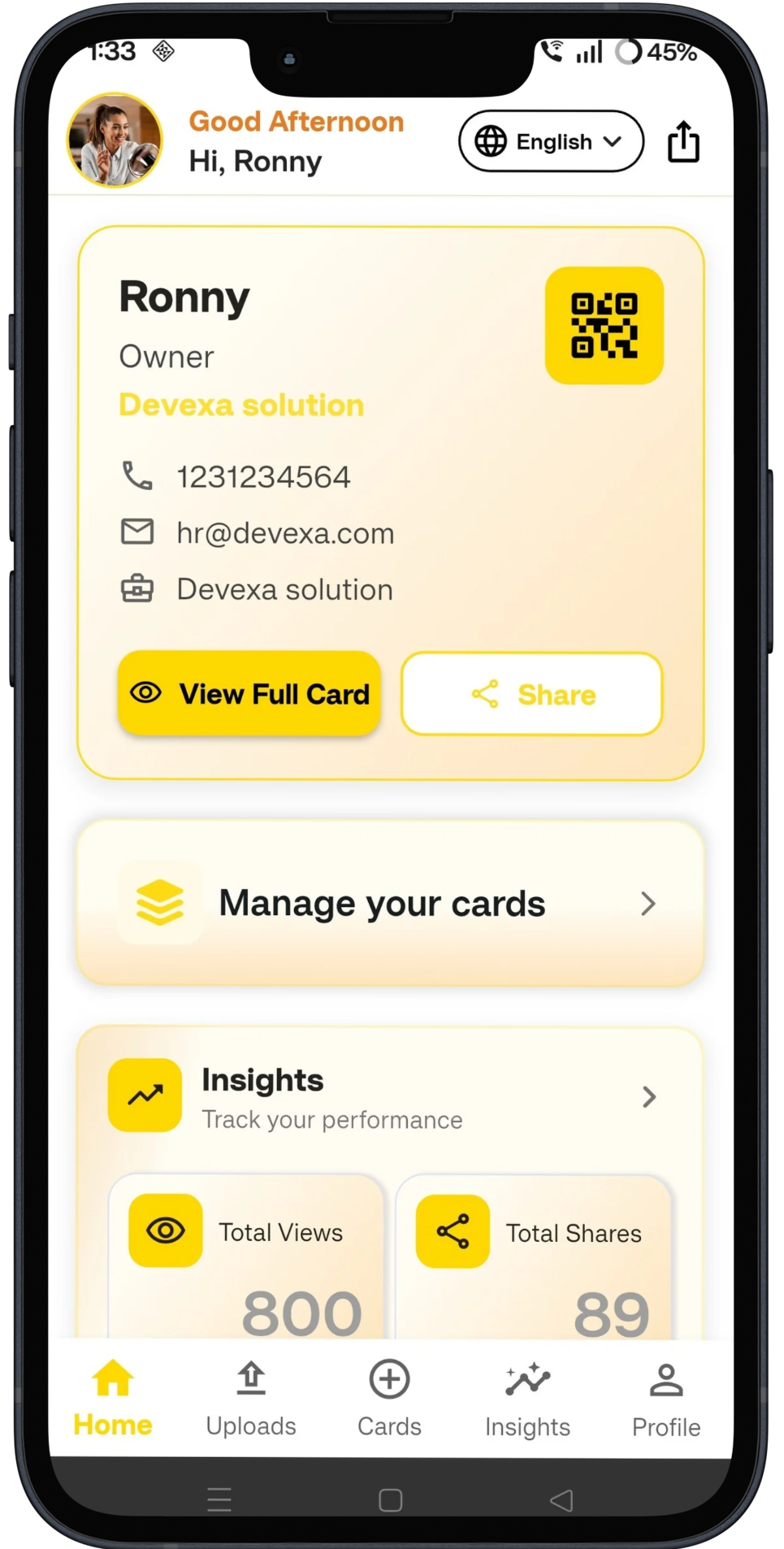 One Click Card - Digital Cards